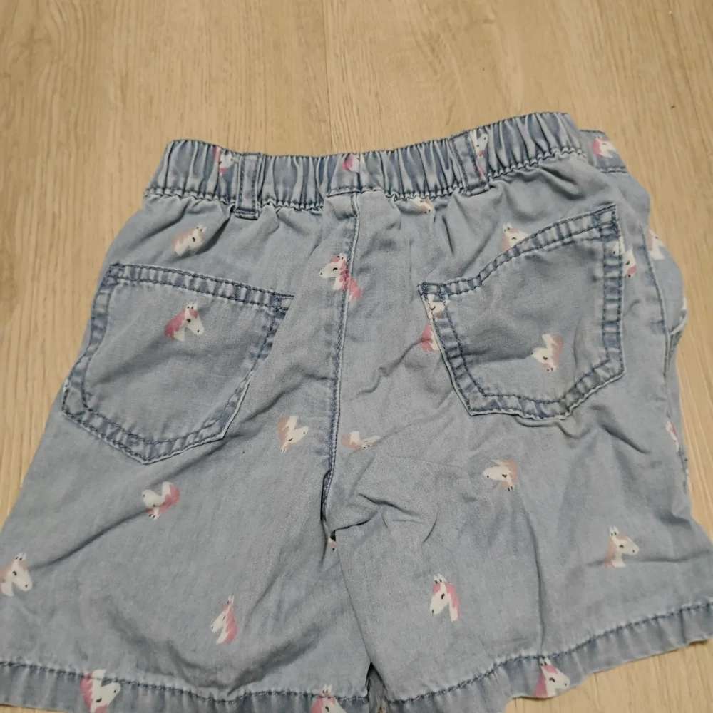 Carter's Light Blue Jean Shorts with Unicorn Print